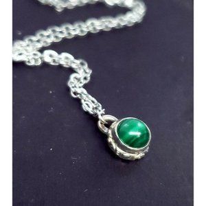 Malachite crystal Sterling silver necklace
